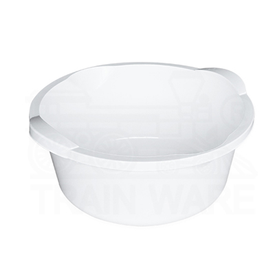 Wholesale Muji-Style White Plastic Basin 10.5L, 35cm laundry basins. Custom logo printing services available for promotional gifts and souvenirs in Thailand