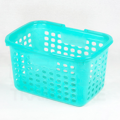 Wholesale transparent green shopping baskets in bulk with custom logo printing service located in Rama 2 Bangkok Thailand
