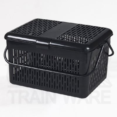 Wholesale and OEM service large black plastic baskets with lock lids at cheap factory price in Bangkok Thailand