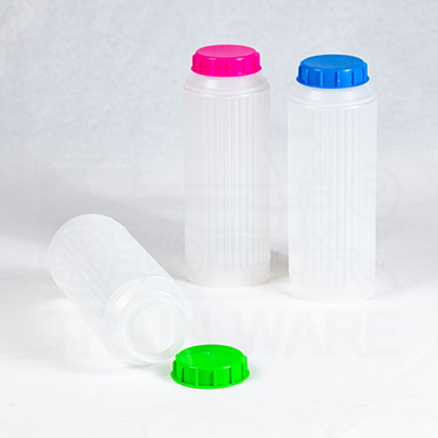 Wholesale translucent 1L cylindrical plastic water bottles, TISI-certified, heat and cold resistant, refrigerator-safe, with pastel lids (pink, blue, green), available at factory prices in Bang Khun Thian, Rama 2, Bangkok