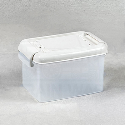 Wholesale White and Clear Small Multipurpose Plastic Storage Box with Lock & Handle, 4L and 9L Capacity, Custom Screen Printing service in Bangkok Thailand