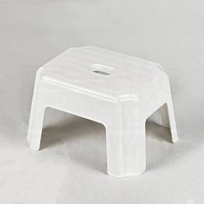 Wholesaler and OEM manufacturer thick white plastic small stool Muji style (size W25 x L32 x H20 cm) in Bangkok, Thailand