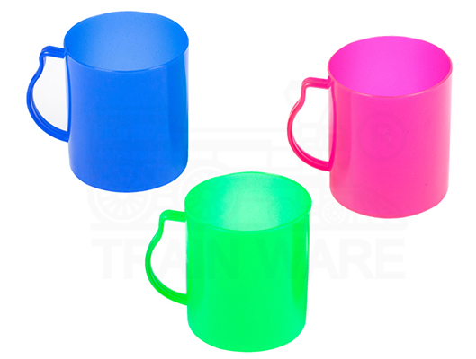 Wholesale plastic factory for 460ml clear plastic mugs with handles with custom logo screen printing in Thailand