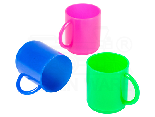 Wholesale plastic factory for 250ml clear small plastic mugs with handles with custom logo screen printing in Thailand