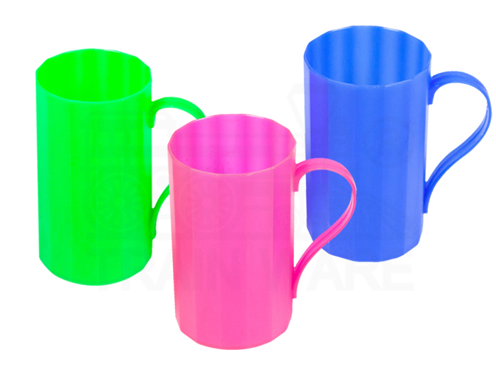Wholesale plastic factory for 480ml clear tall plastic mugs with handles in Thailand
