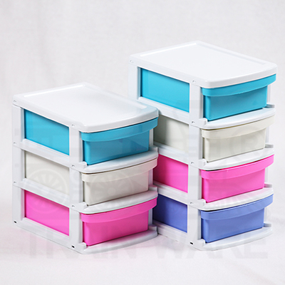 ขายส่งลิ้นชักพลาสติกเล็ก 3-4 ชั้น สีขาว ฟ้า ชมพู เขียว ยกโหล, ขาย ลิ้นชักใส่เครื่องเขียน อุปกรณ์ขนาดเล็กต่างๆ มีทั้งขนาด3ชั้น และ4ชั้น ราคาโรงงาน