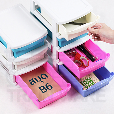 ลิ้นชักพลาสติกเล็ก ขนาด B6 ใส่เครื่องเขียน ขายส่ง ราคาถูก